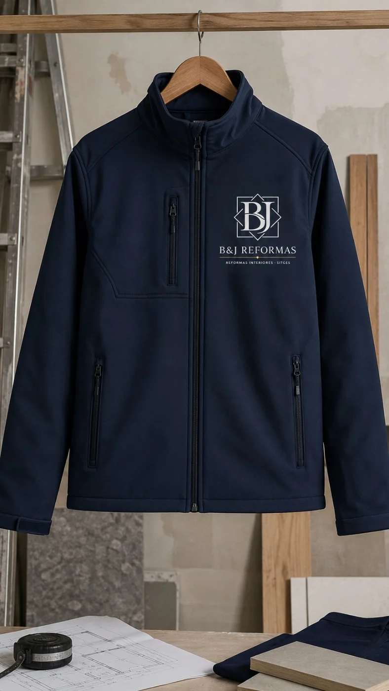 Chaqueta softshell personalizada para empresa de reformas