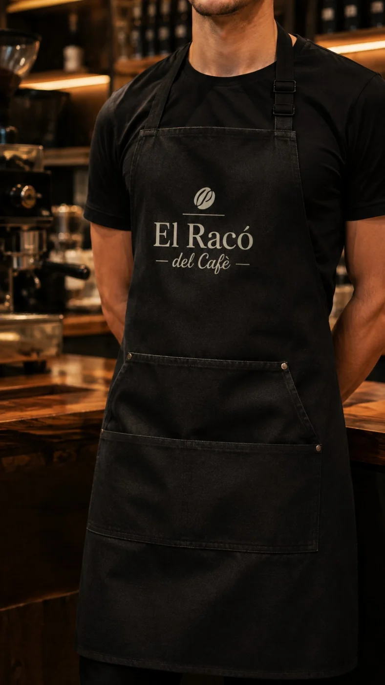 Delantal personalizado para cafetería El Racó del Café
