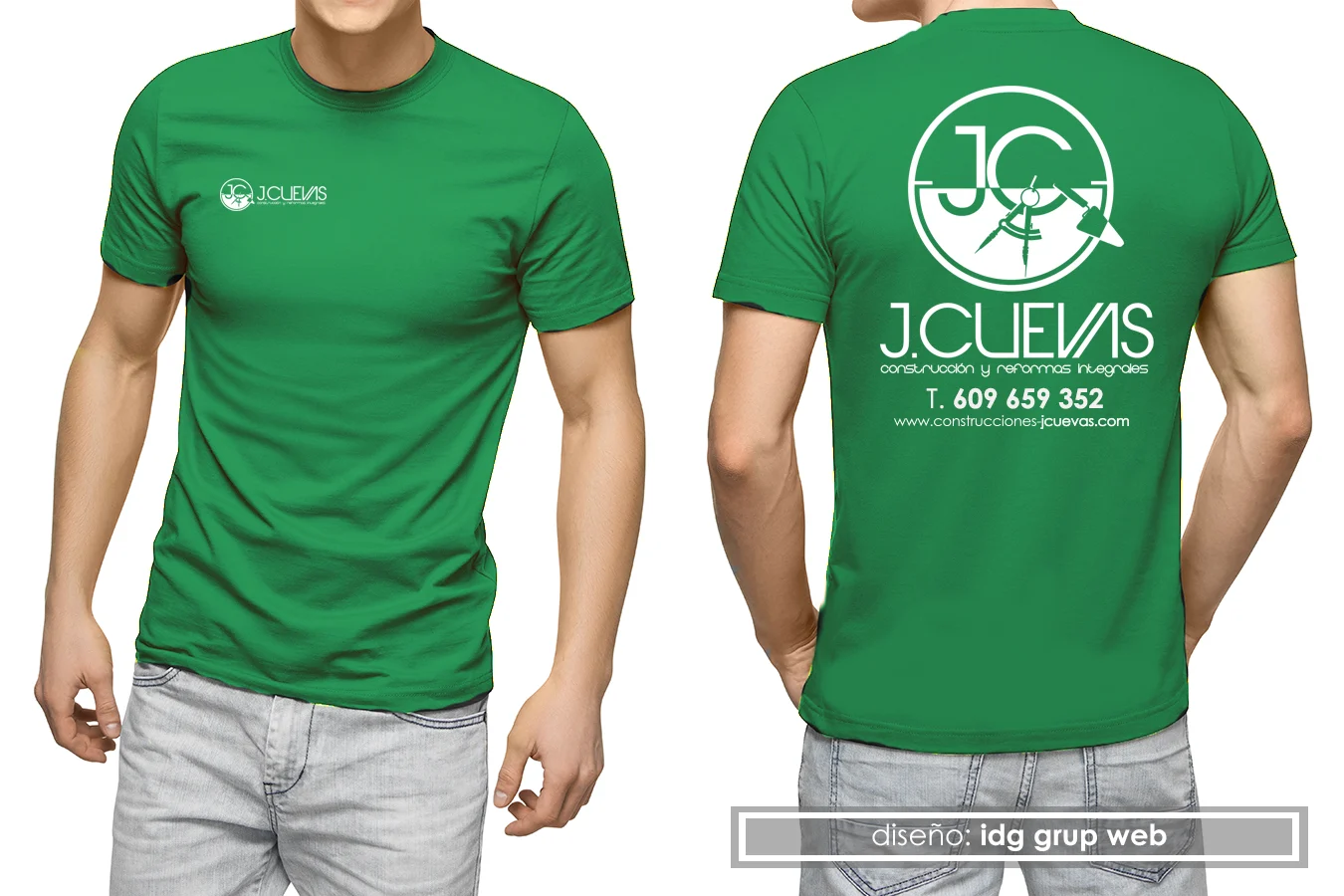 Camisetas corporativas personalizadas para empresa de servicios