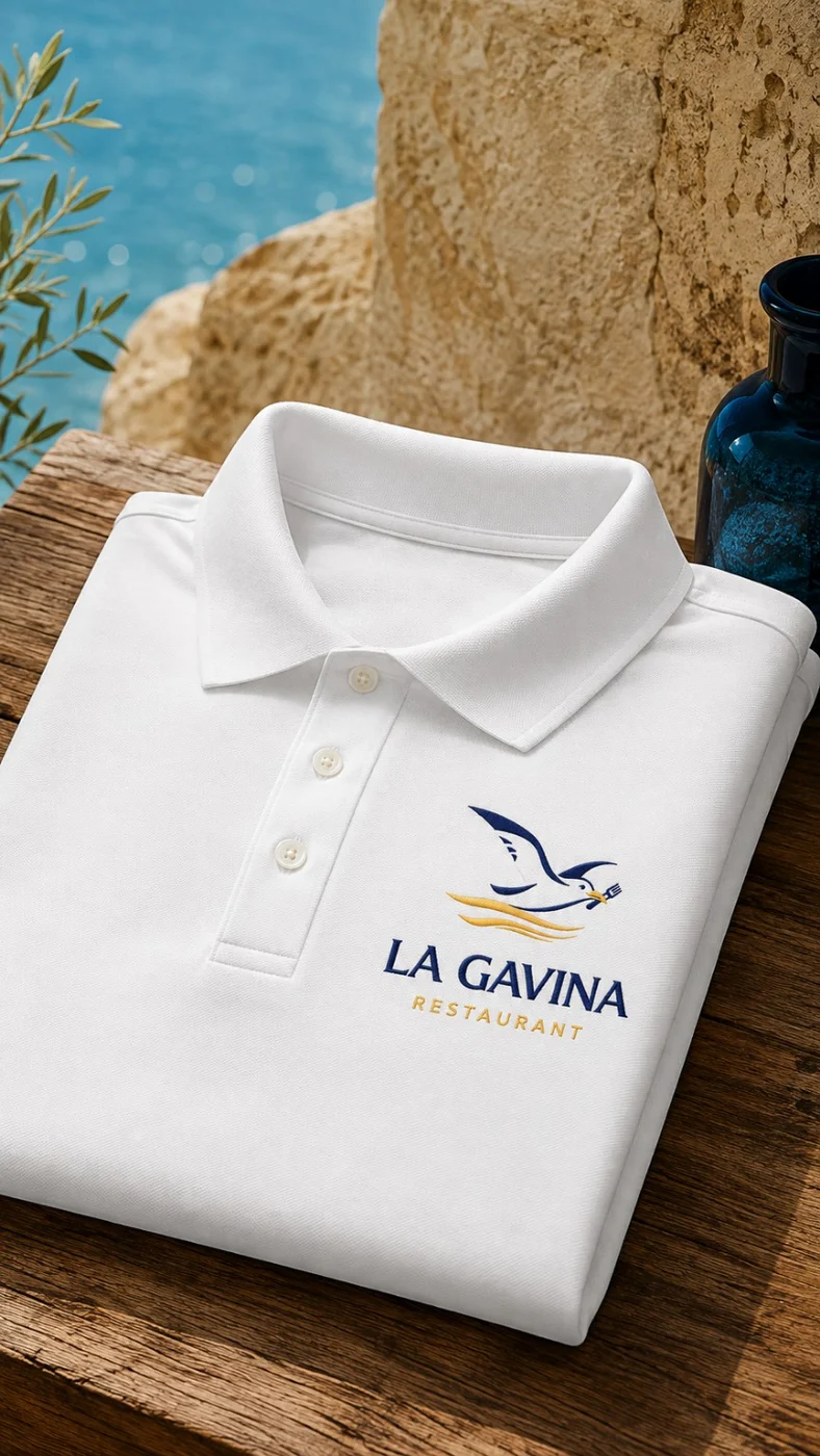 Polo bordado personalizado para restaurante La Gavina