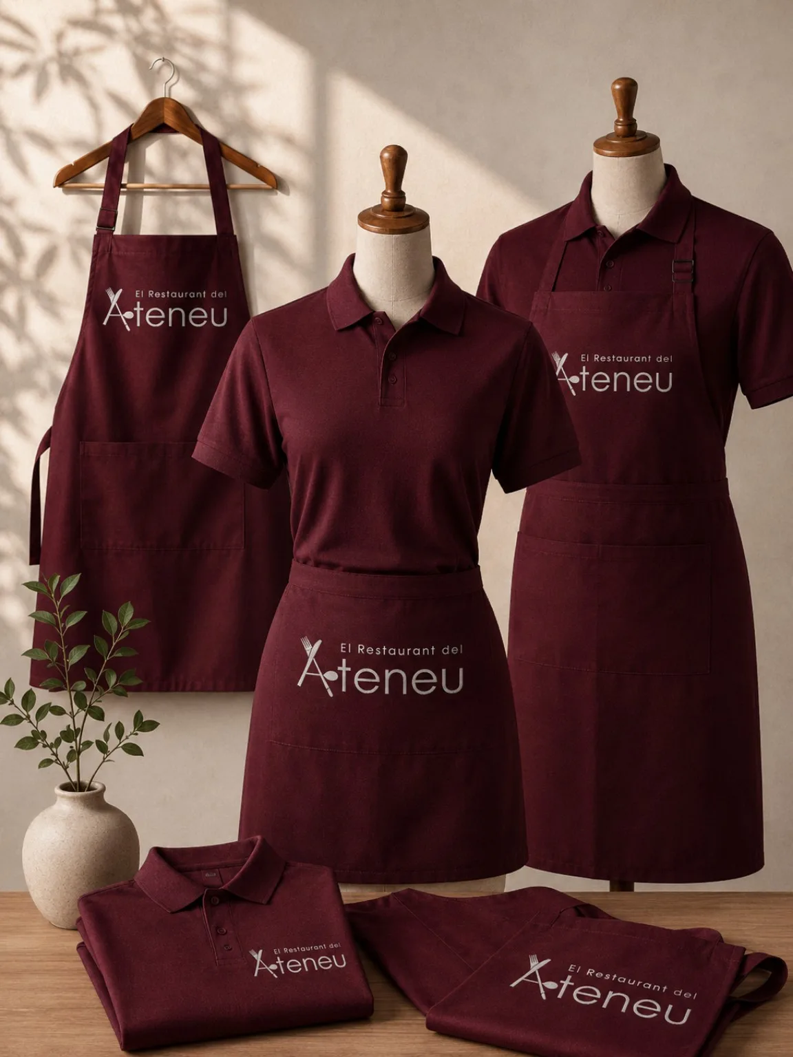 Polos y delantales personalizados para restaurante